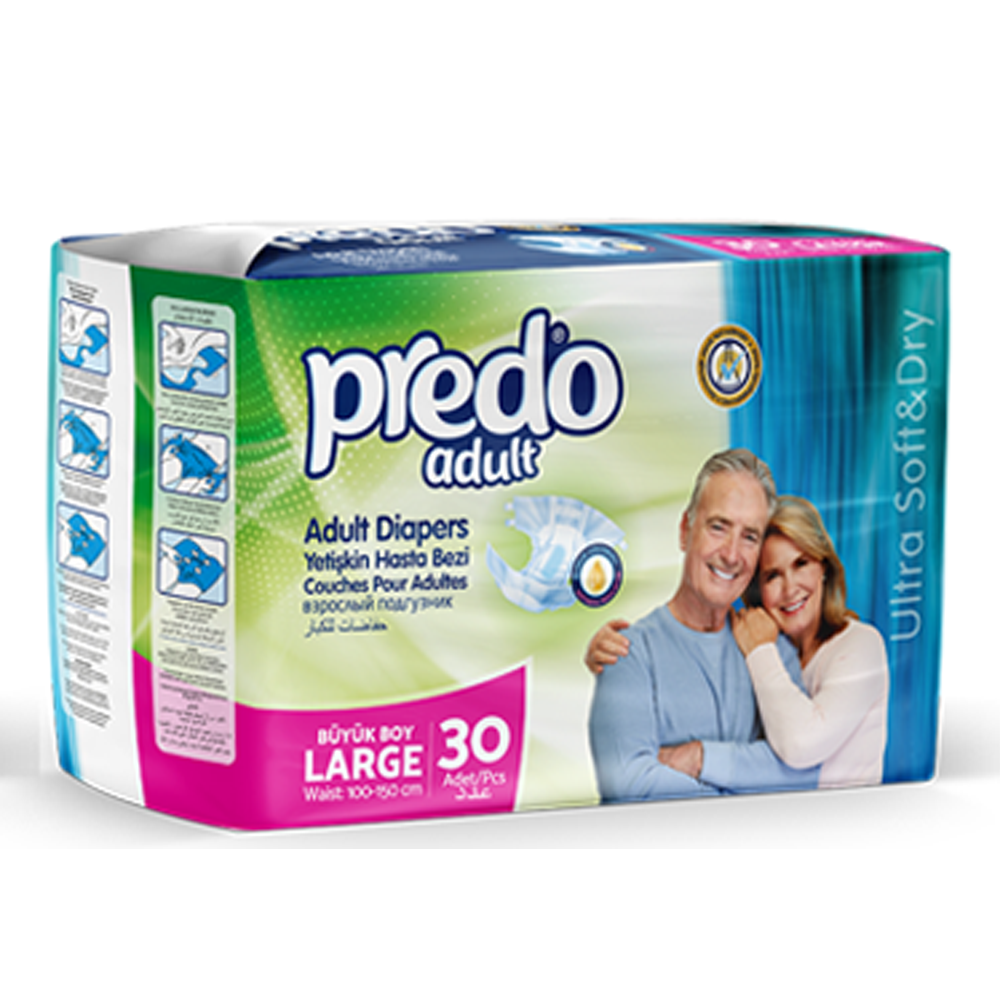 Predo Adult Diapers - Large - 30pk